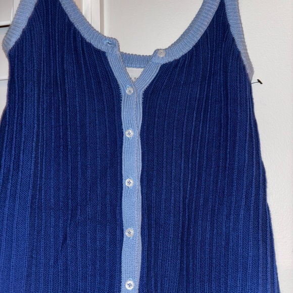 Stylish Blue Ribbed Romper - Picture 3 of 6
